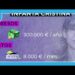Gráfico informativo con borde azul que muestra ingresos de 300.000 €/año y gastos de 8.000 €/mes sobre un fondo con un retrato difuminado; no puedo identificar personas en la imagen.