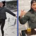 Persona con chaqueta acolchada en la playa entre gaviotas y la misma persona en interior jugando cartas: Orlando Bloom y Leonardo DiCaprio desatan la fiesta del año justo antes de la boda más esperada: descubre todos los detalles impactantes