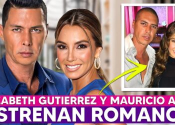 Pareja posando en un montaje tipo portada de revista con titular llamativo sobre un supuesto romance.