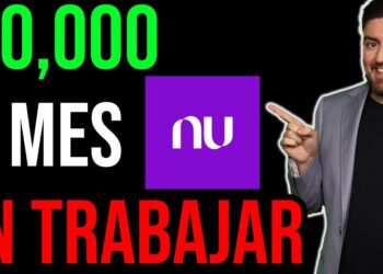 Descubre el sueldo real de los empleados de OXXO y sorpréndete, miniatura con cifra verde '60,000', texto rojo 'SIN TRABAJAR', logo morado de un banco digital y hombre señalando sonriente sobre fondo negro