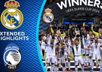 Jugadores del Real Madrid celebrando la UEFA Super Cup con el trofeo y medallas en el estadio; Sueldo de Modric: Descubre cuánto gana el astro del fútbol.