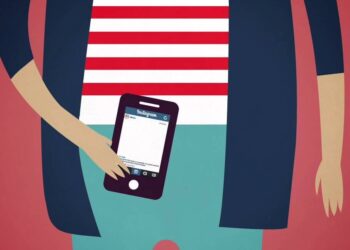 Ilustración de una persona sosteniendo un teléfono móvil con Instagram, Los amores de Yuya: descubre quiénes han conquistado su corazón.