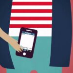 Ilustración de una persona sosteniendo un móvil con la app de Instagram, Brooklyn Beckham desata la controversia con un comentario atrevido sobre la foto de ducha de su esposa Nicola Peltz.