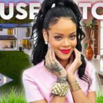 La lujosa casa de una artista famosa: un vistazo a su espectacular mansión moderna con entrada curvada y jardín iluminado