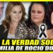 Collage de retratos de varios miembros de una familia artística con un lazo negro y un titular llamativo sobre sus hijos y legado