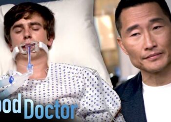 Paciente inconsciente con respirador en cama de hospital junto a un hombre preocupado; El sorprendente regreso del thriller de 5 partes con las estrellas de Grantchester y Silent Witness que no querrás perderte en ITV