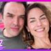 Pareja sonriente en primer plano posando para una selfie con marco morado y logo BUZZ