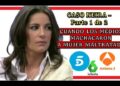 Mujer en un panel televisivo con rótulos sobre 'Caso Neira' y logos de cadenas, ¿Qué fue de Violeta Santander? La verdad detrás de su historia