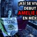 ¿Cuánto cobra Amelie Lens por sus impresionantes shows? Nombre visible en una bandera mexicana mientras un DJ en cabina frente a una multitud y luces de festival.