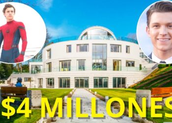 Dónde vive este actor: descubre su hogar en Londres y más en una imagen que muestra una gran mansión moderna, retratos y un precio destacado