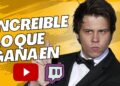 Miniatura con texto 'INCREIBLE LO QUE GANAN', logos de YouTube y Twitch y la pregunta ¿Cuánto cobra El Rubius? Descubre su impresionante sueldo mensual.